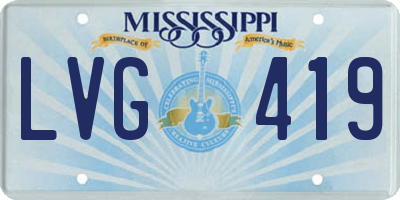 MS license plate LVG419