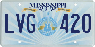 MS license plate LVG420