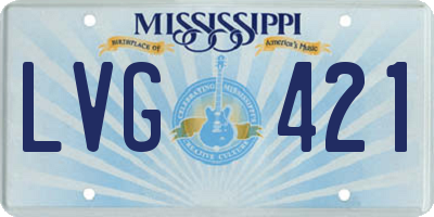 MS license plate LVG421