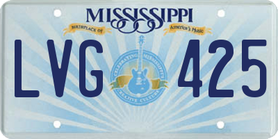MS license plate LVG425