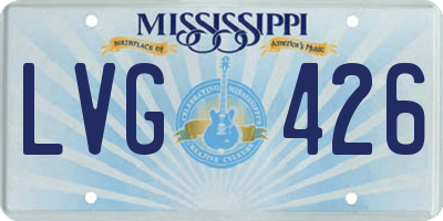 MS license plate LVG426