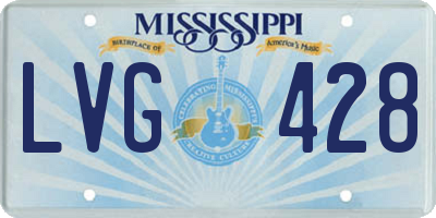 MS license plate LVG428