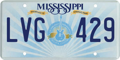 MS license plate LVG429