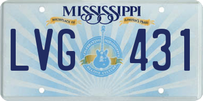 MS license plate LVG431