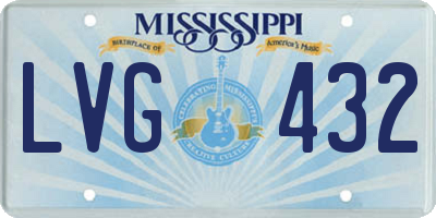 MS license plate LVG432