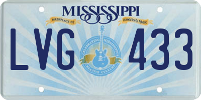 MS license plate LVG433