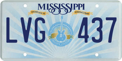 MS license plate LVG437
