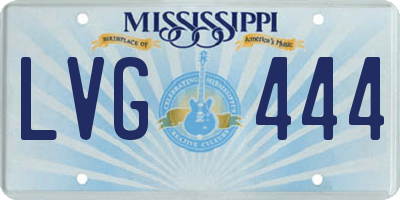MS license plate LVG444