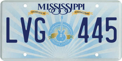 MS license plate LVG445