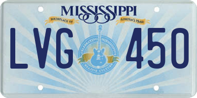 MS license plate LVG450