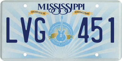 MS license plate LVG451