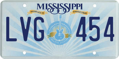 MS license plate LVG454
