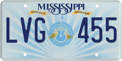 MS license plate LVG455