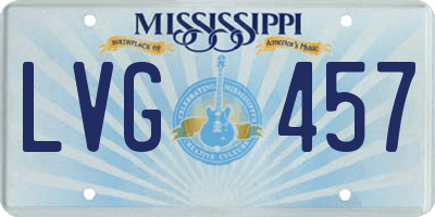 MS license plate LVG457