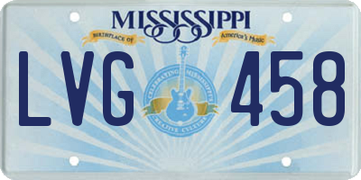MS license plate LVG458