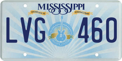 MS license plate LVG460