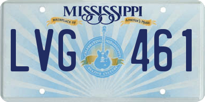 MS license plate LVG461