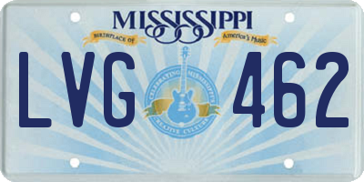 MS license plate LVG462