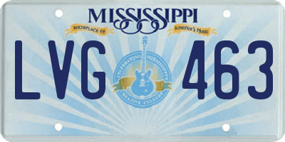 MS license plate LVG463