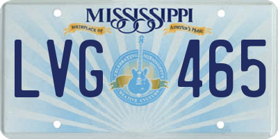 MS license plate LVG465