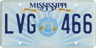 MS license plate LVG466