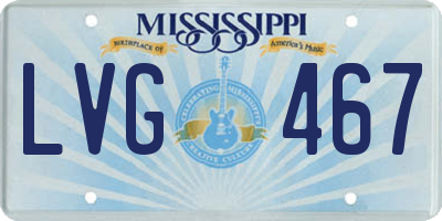MS license plate LVG467