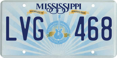 MS license plate LVG468