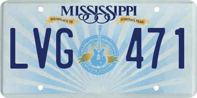MS license plate LVG471
