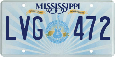 MS license plate LVG472