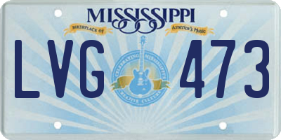 MS license plate LVG473