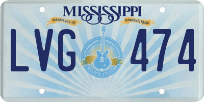 MS license plate LVG474