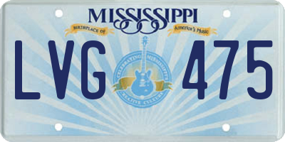 MS license plate LVG475
