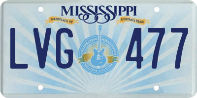 MS license plate LVG477