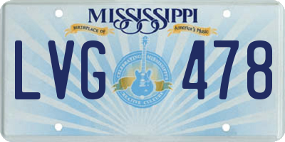 MS license plate LVG478
