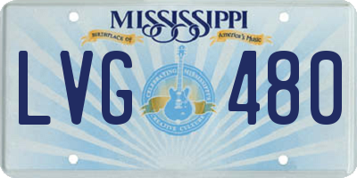 MS license plate LVG480