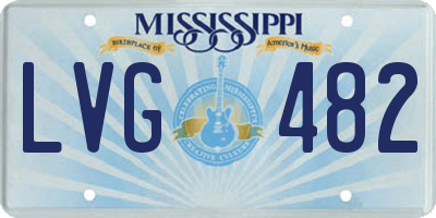 MS license plate LVG482