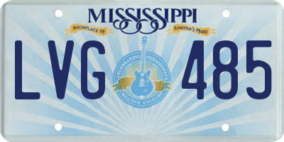 MS license plate LVG485