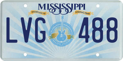 MS license plate LVG488