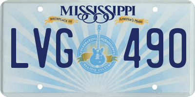 MS license plate LVG490