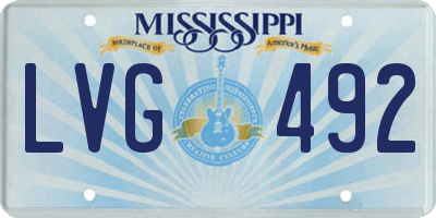 MS license plate LVG492