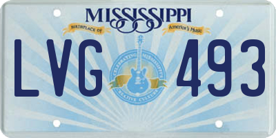 MS license plate LVG493