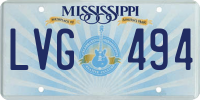 MS license plate LVG494