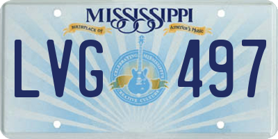 MS license plate LVG497