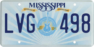 MS license plate LVG498