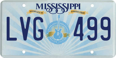 MS license plate LVG499