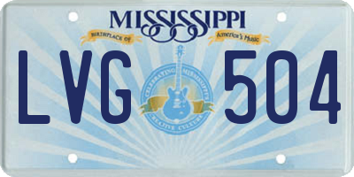 MS license plate LVG504