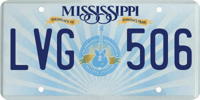 MS license plate LVG506