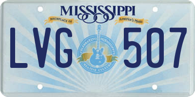 MS license plate LVG507