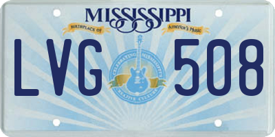 MS license plate LVG508
