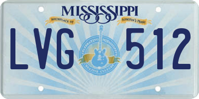 MS license plate LVG512
